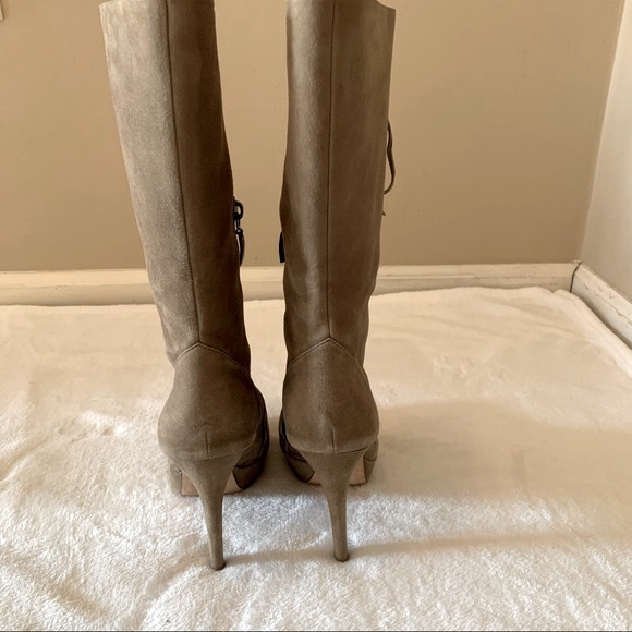 Alexandre Birman suede platform lace up mid calf high heel boots 7 - Picture 4 of 8